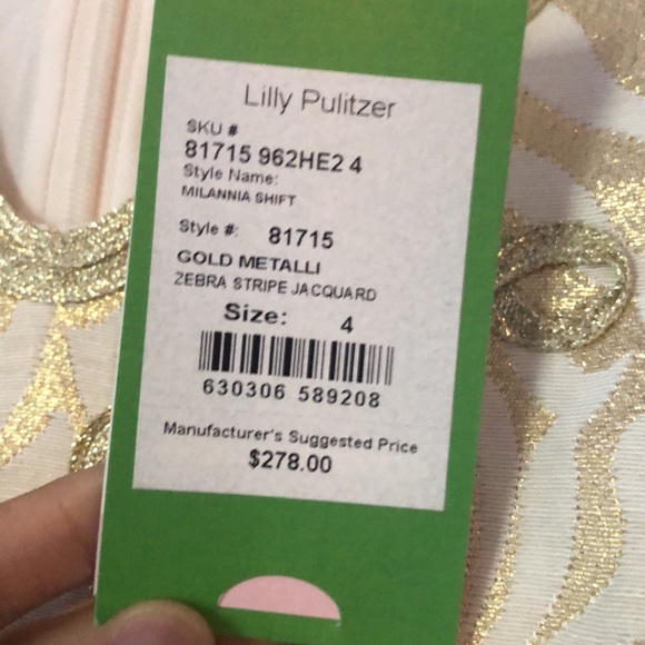 Lilly Size 4 GOLD Milannia Shift NWT - Picture 4 of 5